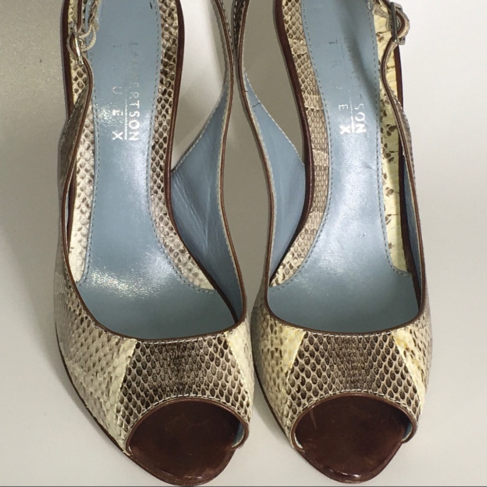 Lamberston Truex Watersnake Peep Toe Heel… - Picture 12 of 15
